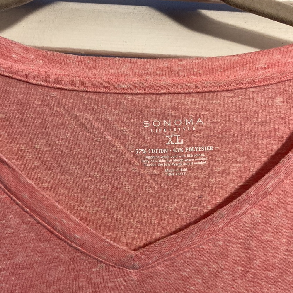 Sonoma - XL long sleeve pink v-neck shirt - Picture 2 of 9